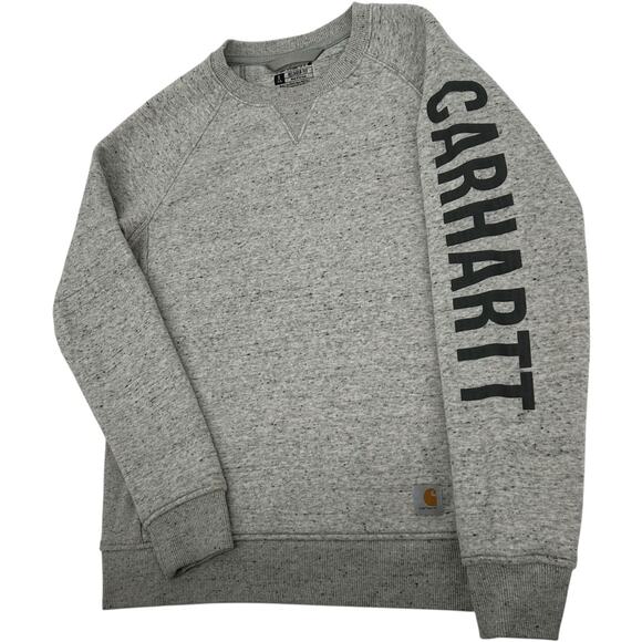 Womens Asphalt Heather Grey Carhartt Crewneck Relaxed Fit Crewneck~ S 104410 E07 - Picture 1 of 9
